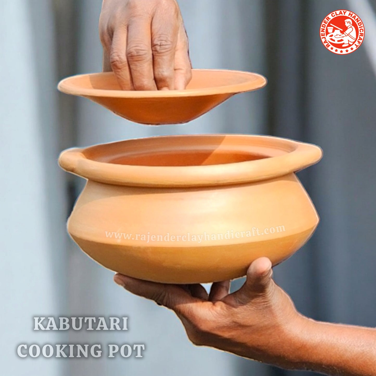 Kabutari Cooking Pot - Handmade Clay Cookware by Rajender Clay Handicraft | Eco-Friendly & Versatile for All Types of Cooking