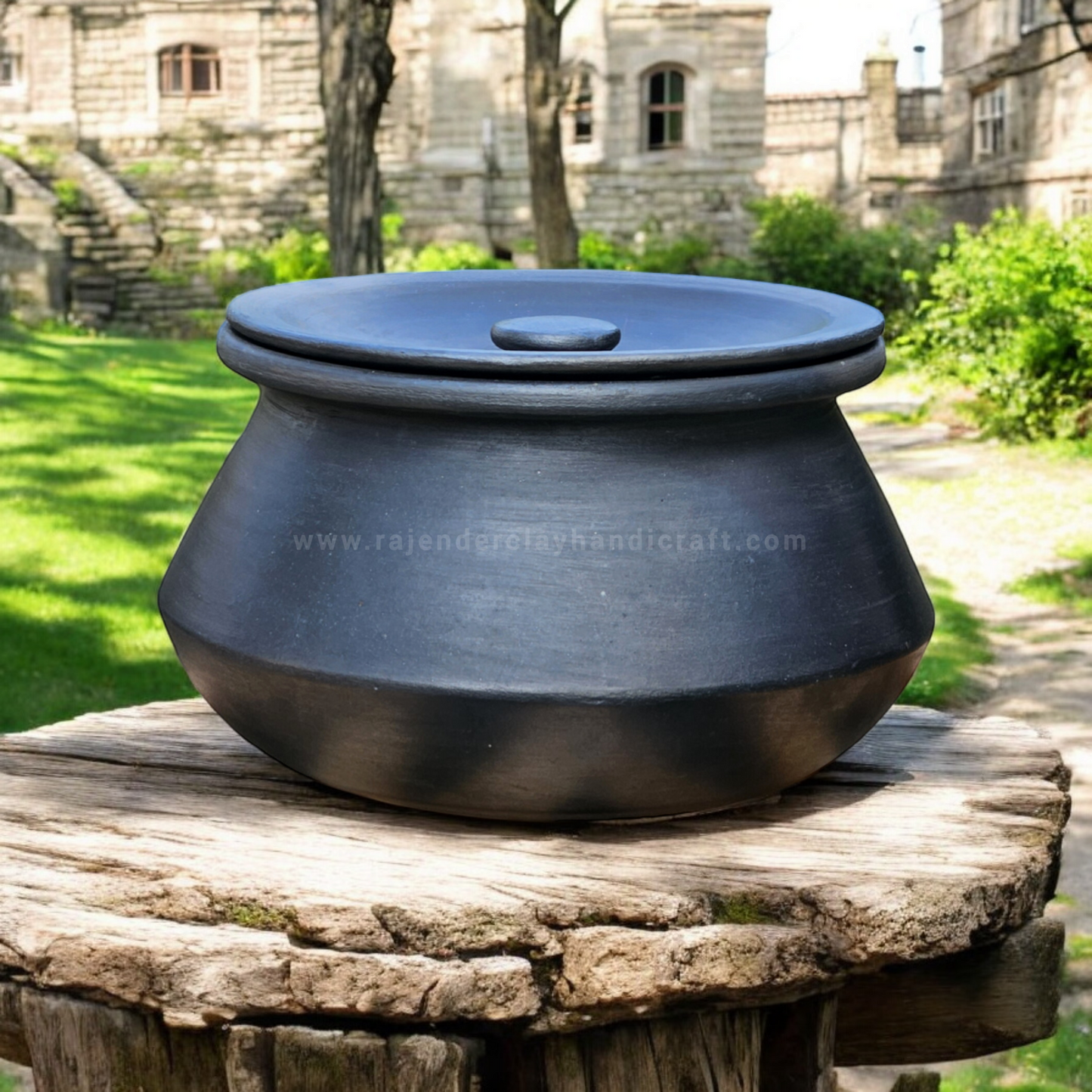 Black Desi Handi by Rajender Clay Handicraft – Handmade Traditional Clay Pot