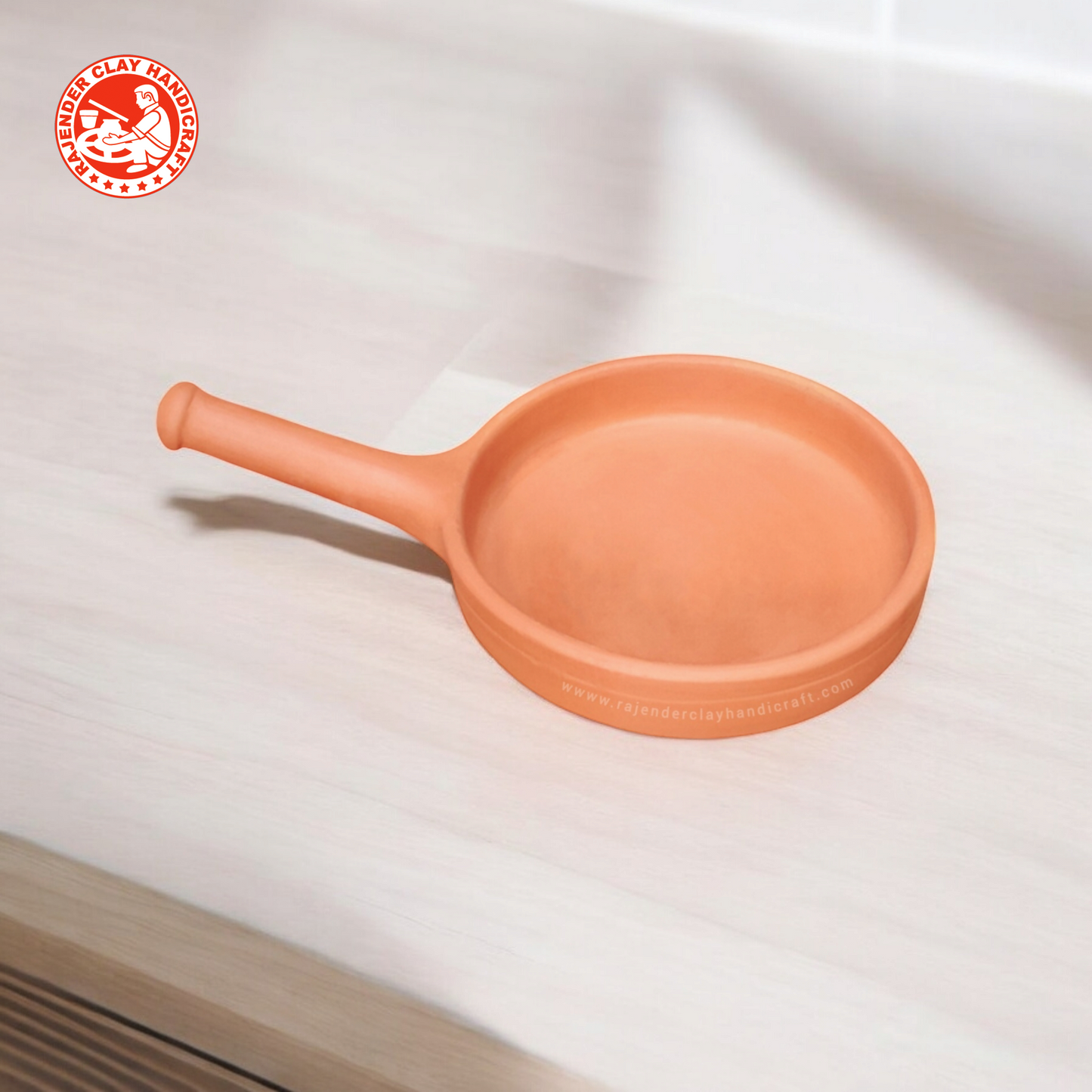 Mitti Fry Pan by Rajender Clay Handicraft – 100% Natural Clay Cooking Pan for Healthy and Authentic Flavors