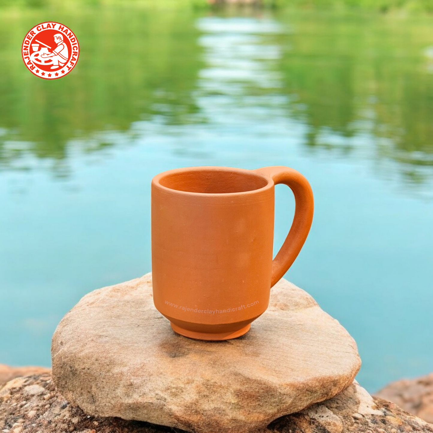 Mitti Handmade Clay Mug for Milk, Coffee, Tea, Juice, and all beverages | Eco-Friendly Terracotta Mug | Handcrafted by Rajender Clay Handicraft