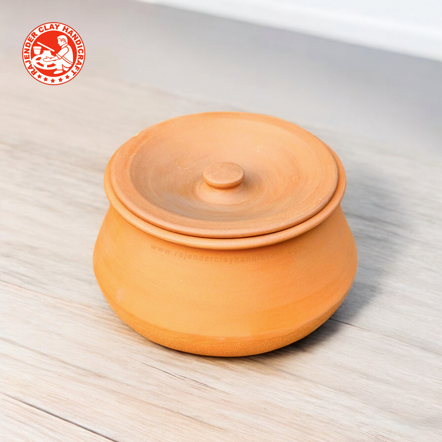 Handmade Mitti Desi Handi by Rajender Clay Handicraft – Suitable for All Types of Cooking