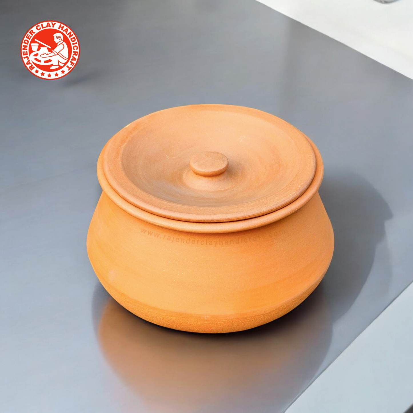 Handmade Mitti Desi Handi by Rajender Clay Handicraft – Suitable for All Types of Cooking