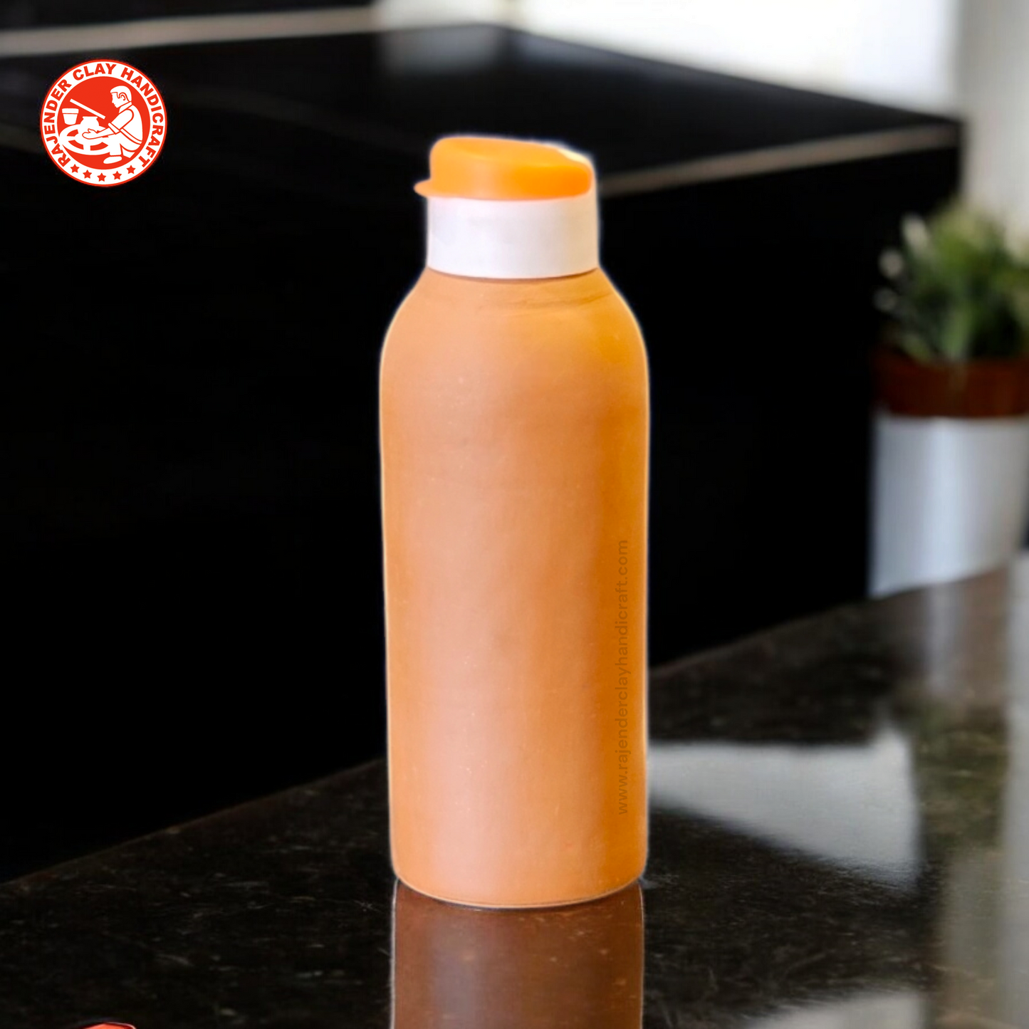 Mitti Carry Bottle: Handmade Clay Bottle for Healthy and Cool Water by Rajender Clay Handicraft