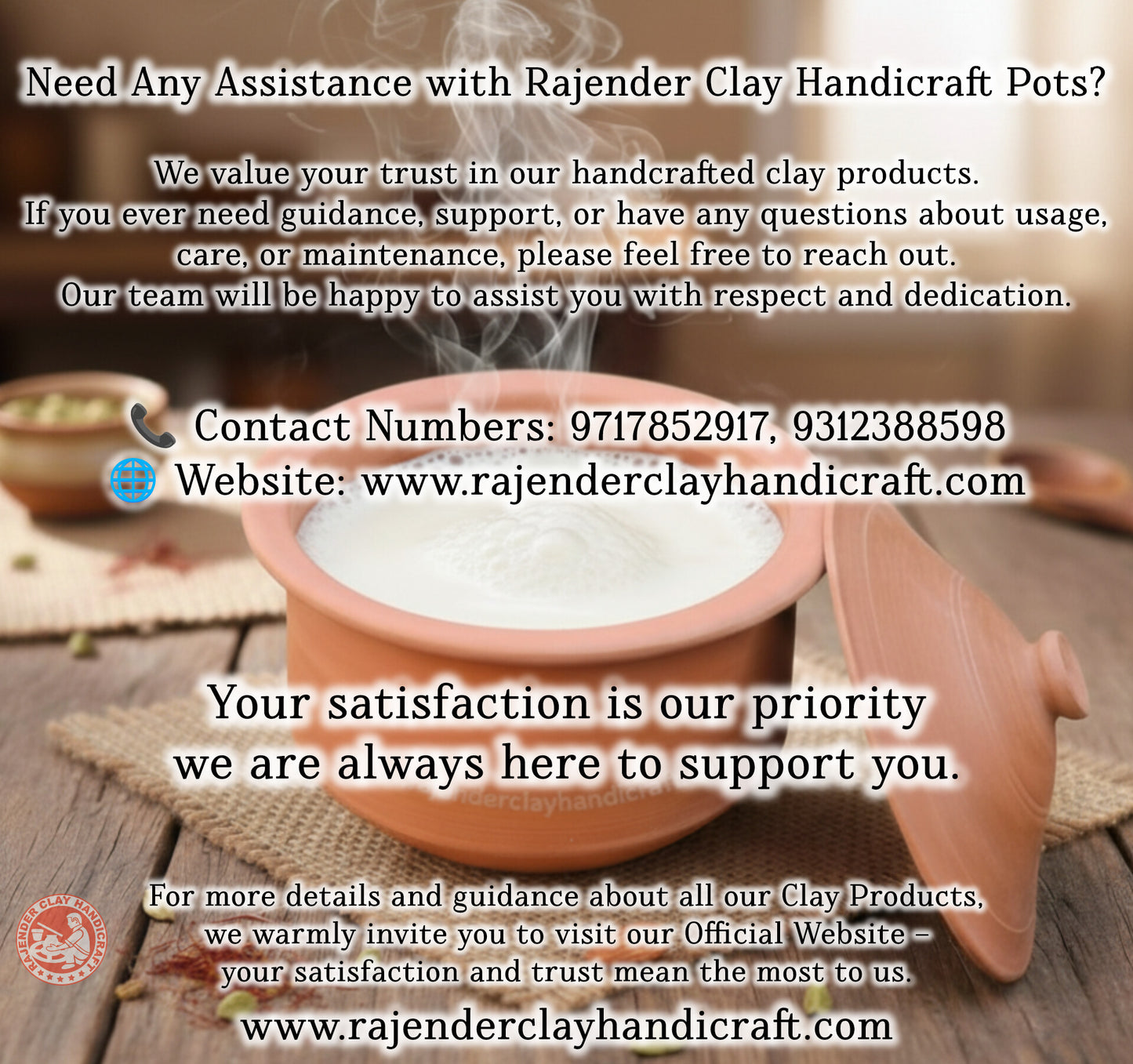 Mitti Patila for All Types of Cooking by Rajender Clay Handicraft – Handmade Organic Clay Pot