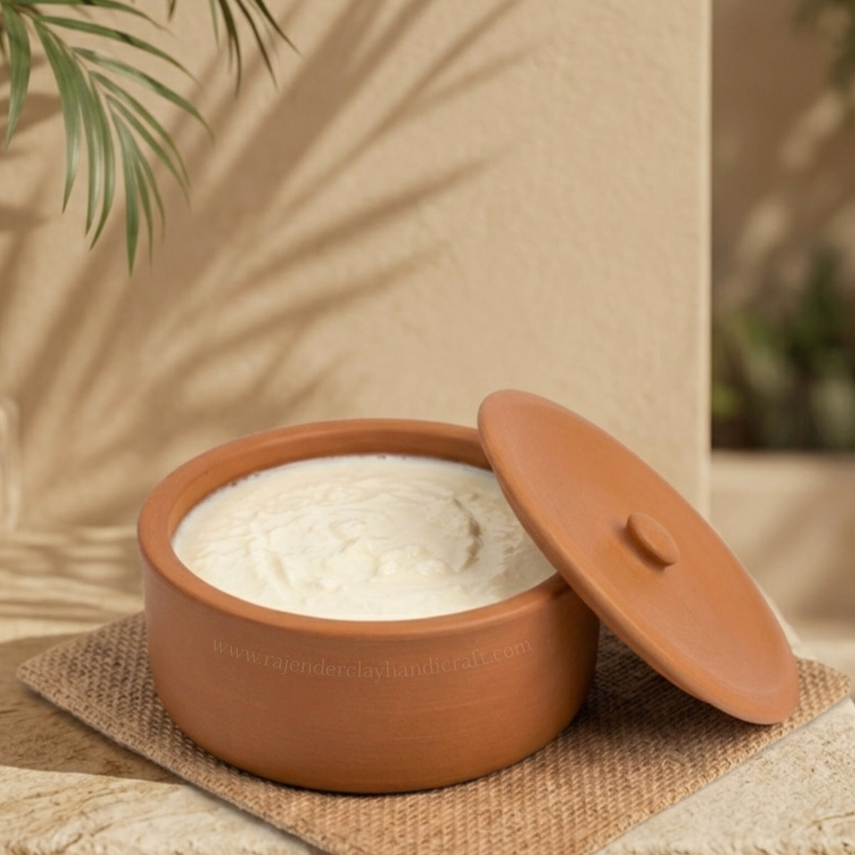 Handmade Terracotta Flat Curd Pot for Thick Dahi, Yogurt Fermentation, Ambali, Food Serving & Storage, Sprouting Seeds and Soaking Grains – Traditional Natural Clay Pot by Rajender Clay Handicraft