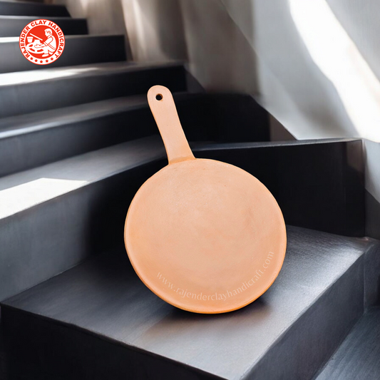 Natural Handle Tawa by Rajender Clay Handicraft – Perfect for Authentic Cooking | Mitti Tawa | Eco-friendly Clay Tawa