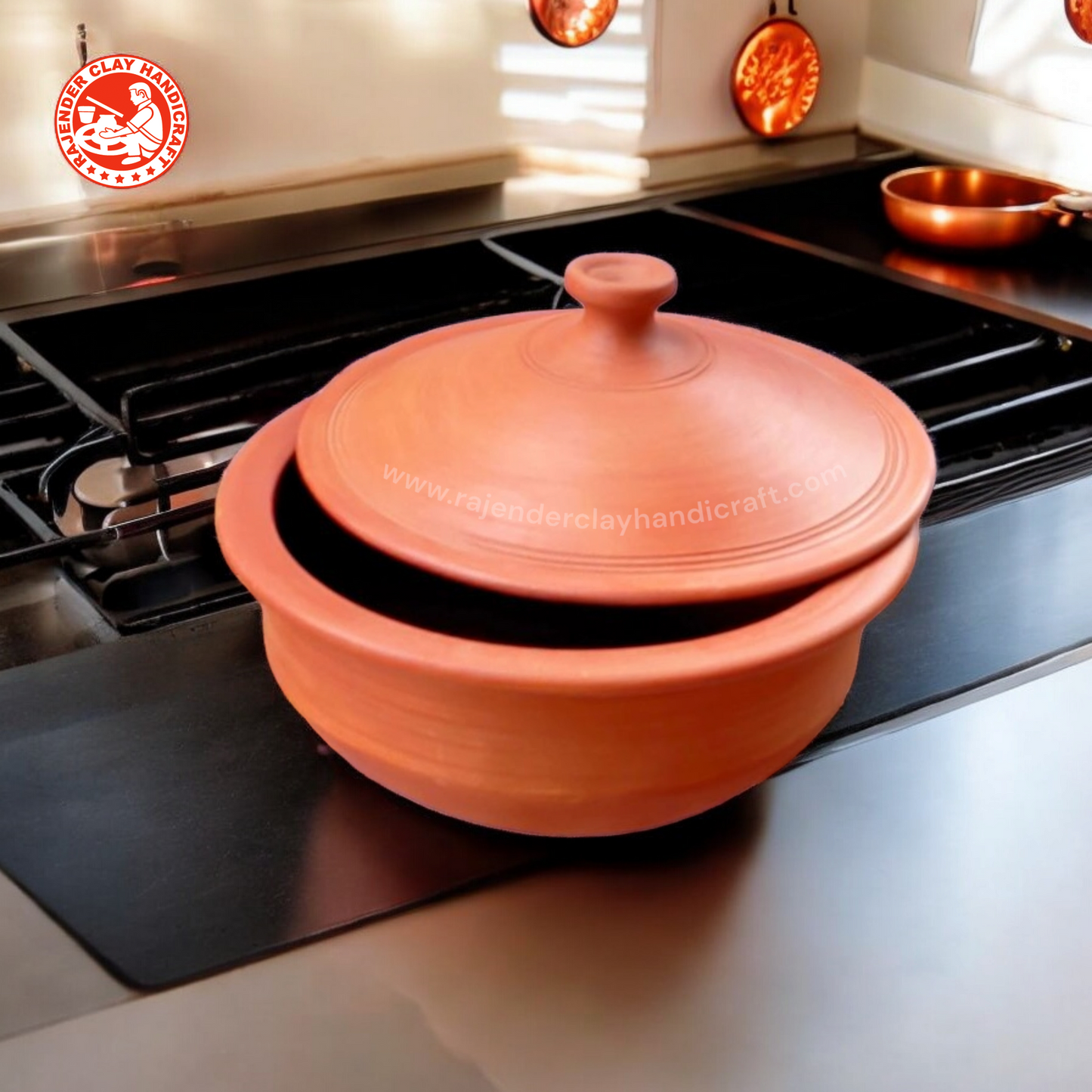 South Indian Kadhai by Rajender Clay Handicraft – Handmade Traditional Clay Cookware