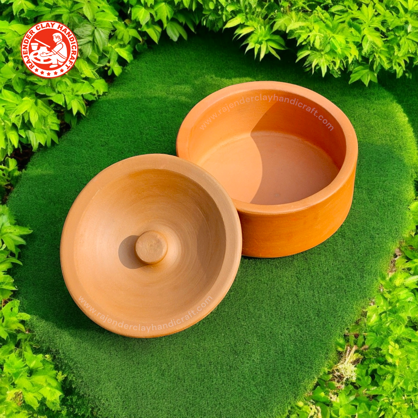 Flat Curd Pot for Dahi by Rajender Clay Handicraft – Handmade Traditional Clay Pot