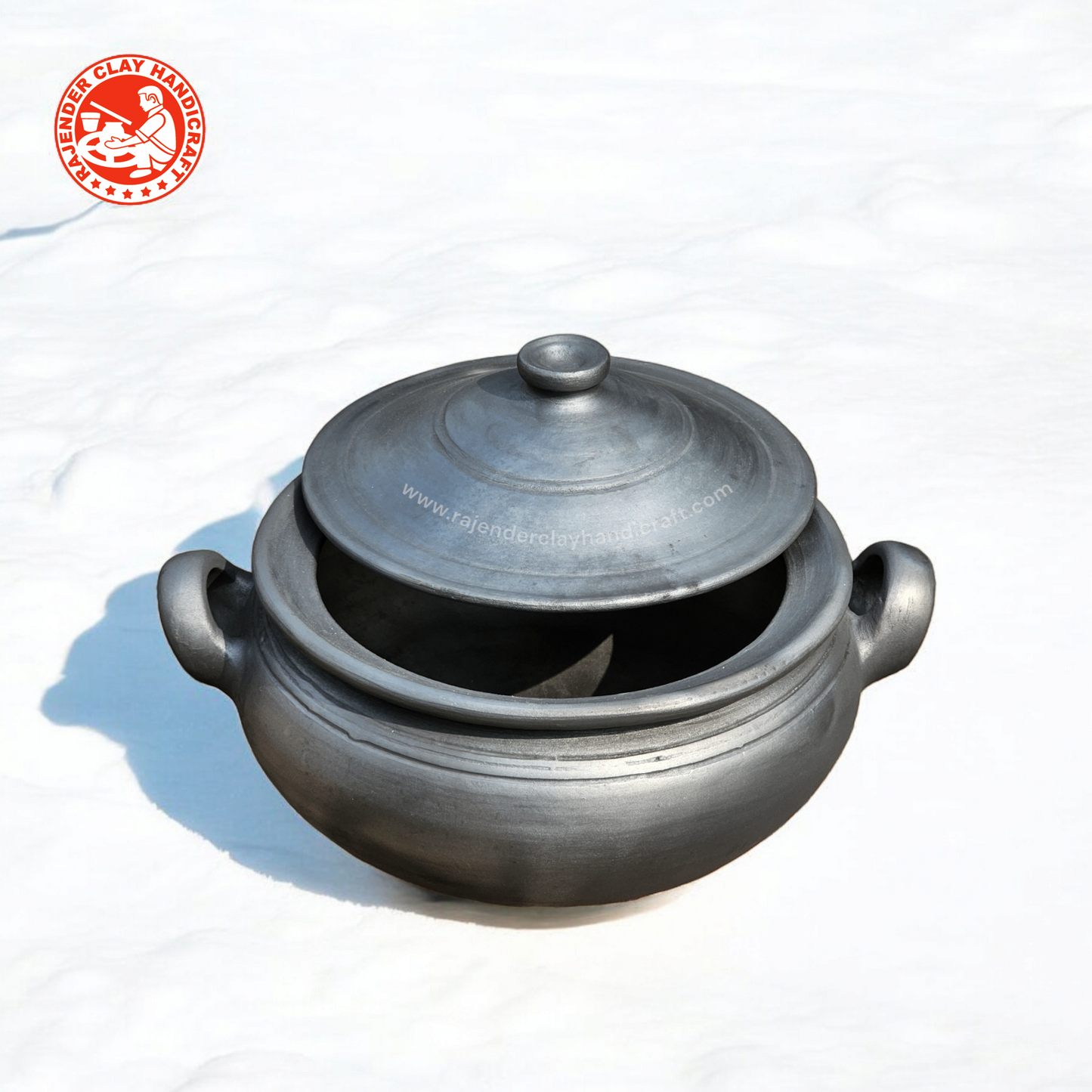 Black Kadhai by Rajender Clay Handicraft – Handmade Traditional Indian Cooking Pot