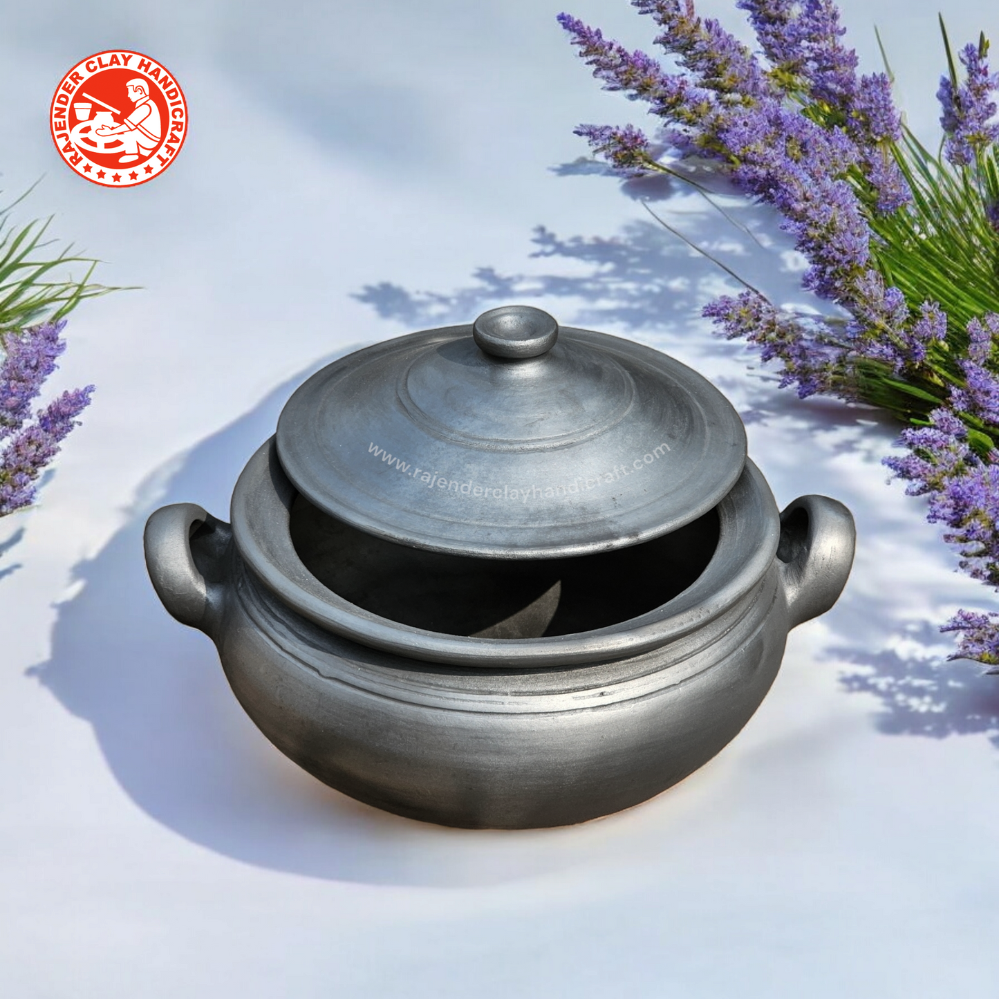 Black Kadhai by Rajender Clay Handicraft – Handmade Traditional Indian Cooking Pot