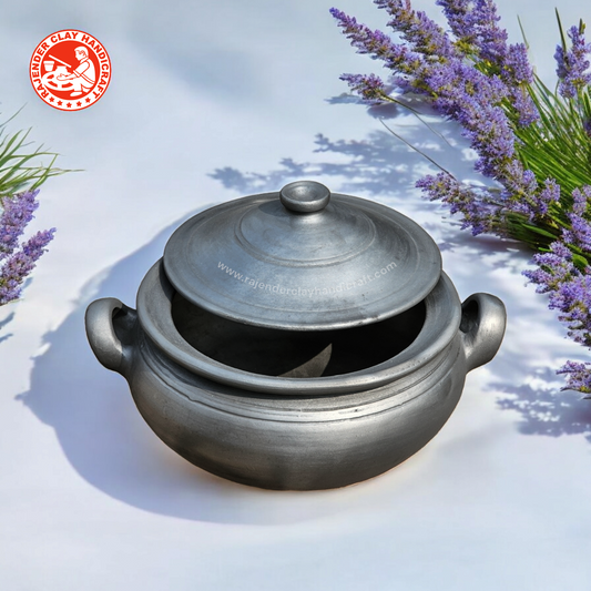 Black Kadhai by Rajender Clay Handicraft – Handmade Traditional Indian Cooking Pot