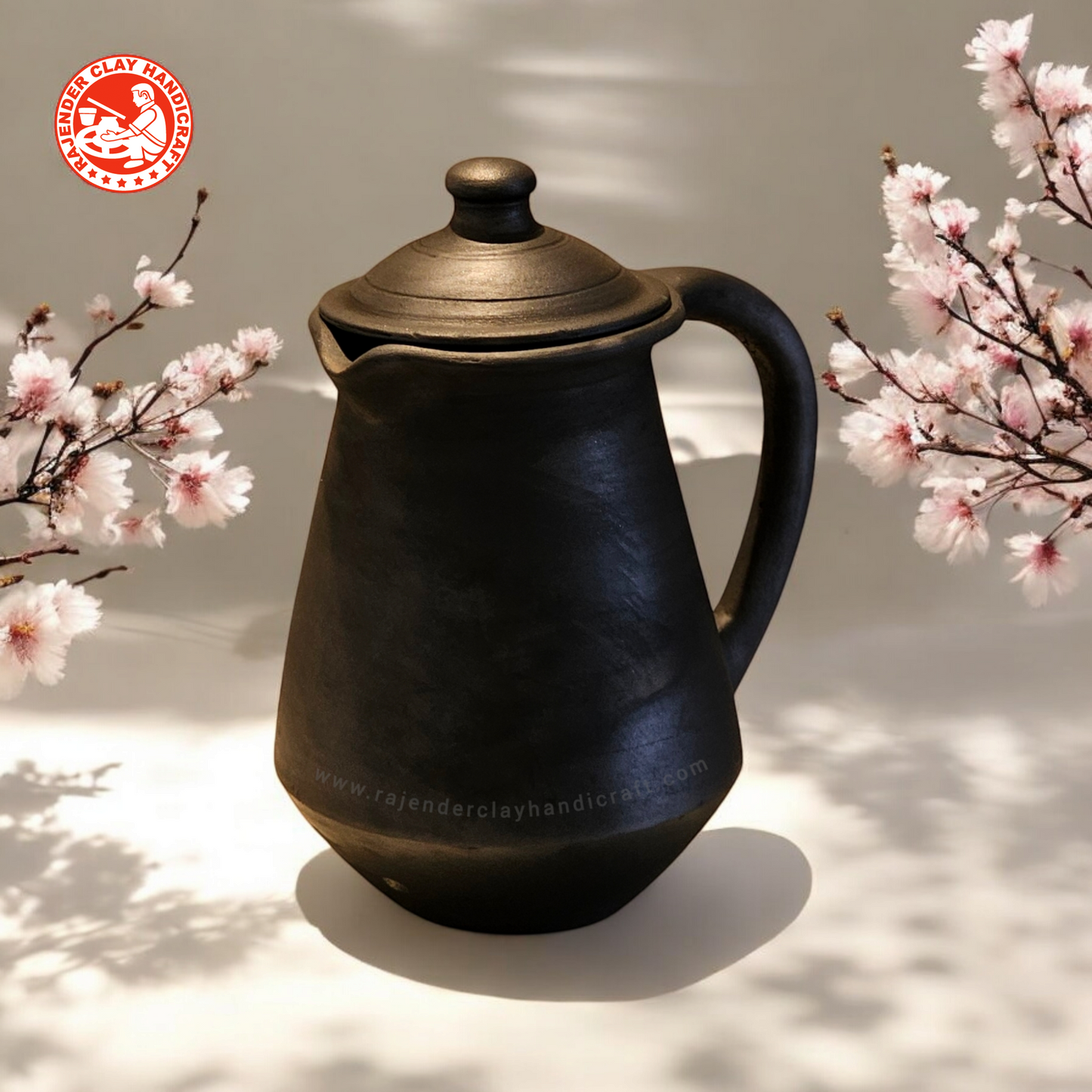 Black Kabutari Jug - Handmade by Rajender Clay Handicraft