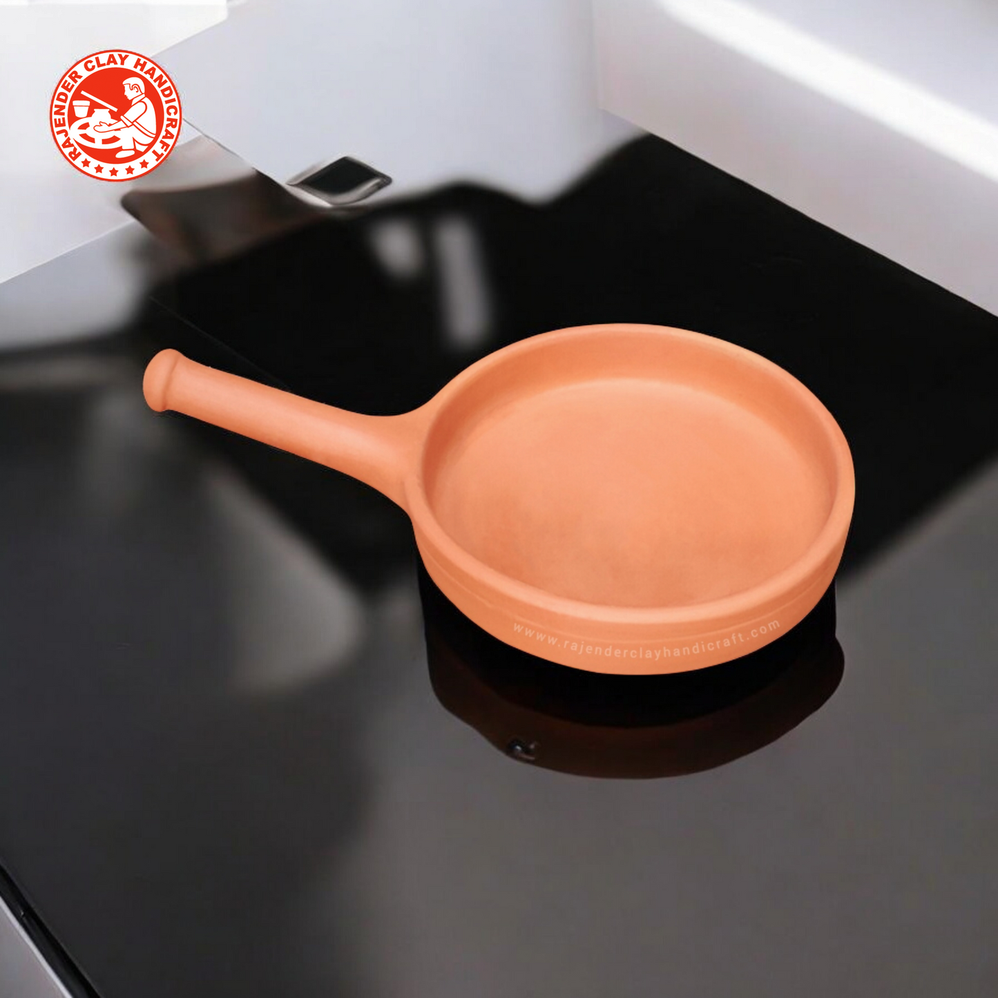 Mitti Fry Pan by Rajender Clay Handicraft – 100% Natural Clay Cooking Pan for Healthy and Authentic Flavors