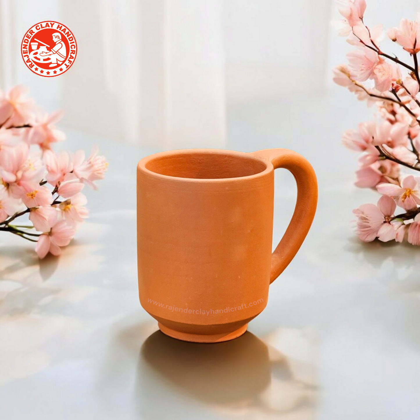 Mitti Handmade Clay Mug for Milk, Coffee, Tea, Juice, and all beverages | Eco-Friendly Terracotta Mug | Handcrafted by Rajender Clay Handicraft