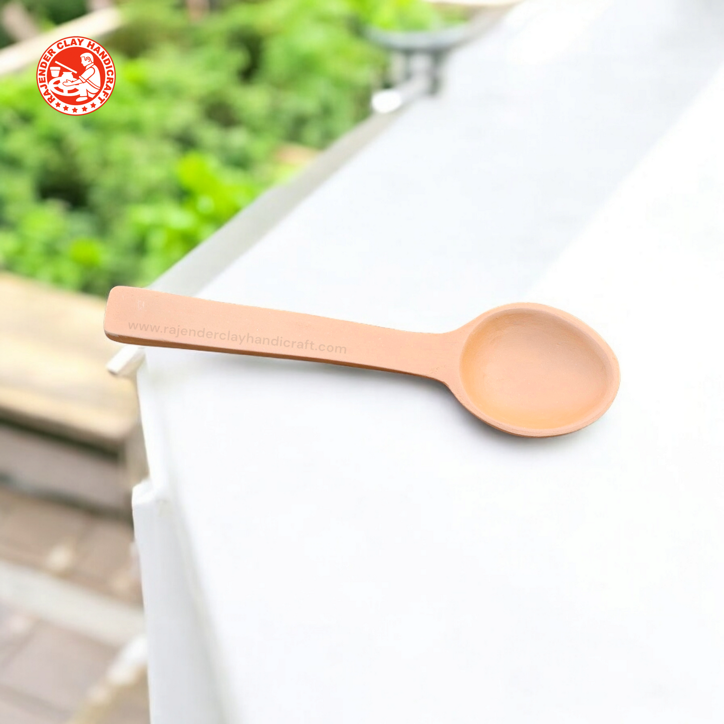 Mitti Flat Spatula or Serving Spoon by Rajender Clay Handicraft – Handcrafted Eco-Friendly Clay Cooking Utensil