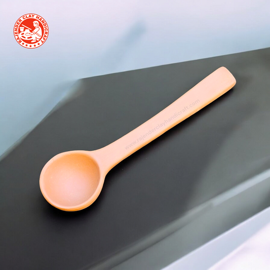 Mitti Round Spatula or Serving Spoon by Rajender Clay Handicraft – Handcrafted Eco-Friendly Clay Cooking Utensil