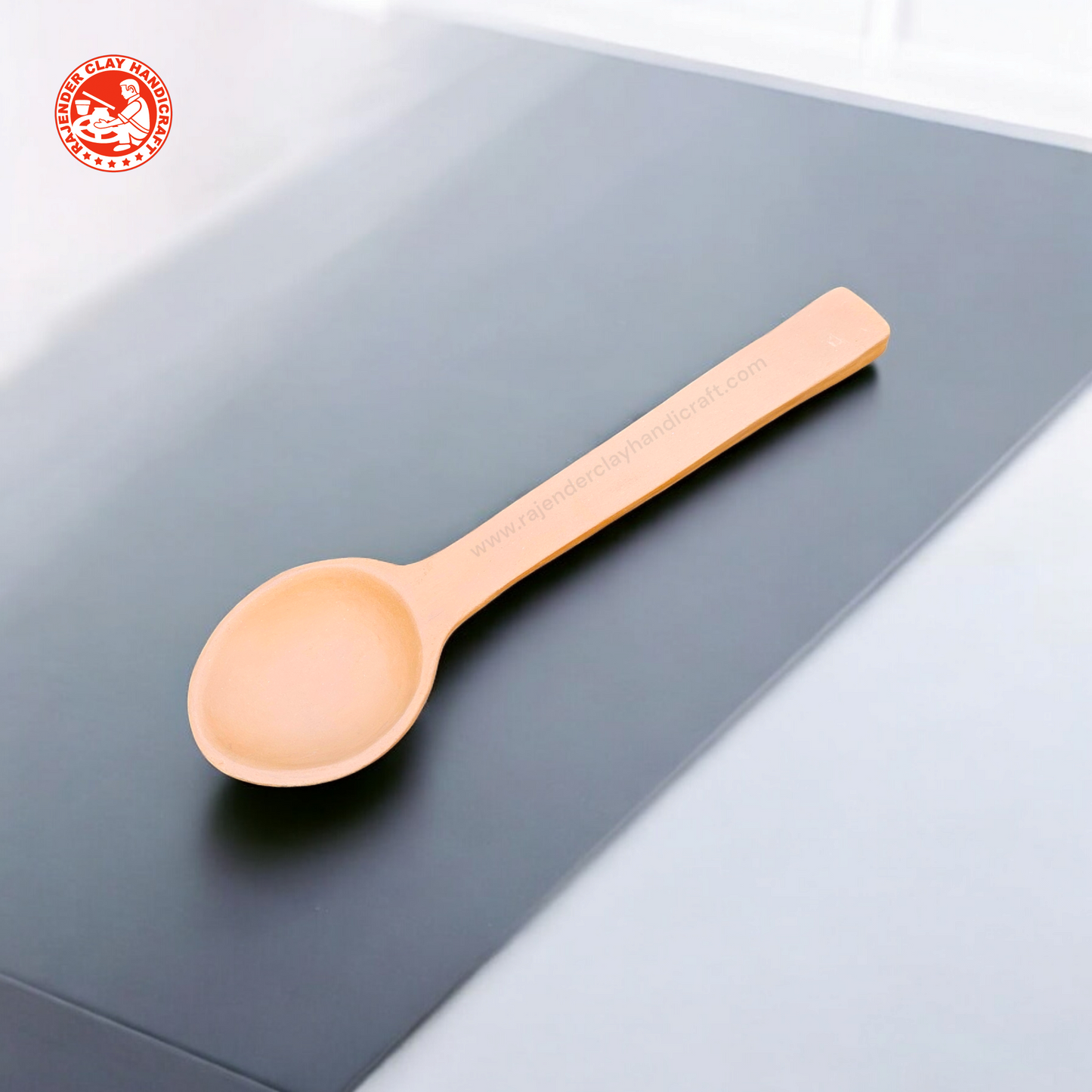 Mitti Flat Spatula or Serving Spoon by Rajender Clay Handicraft – Handcrafted Eco-Friendly Clay Cooking Utensil