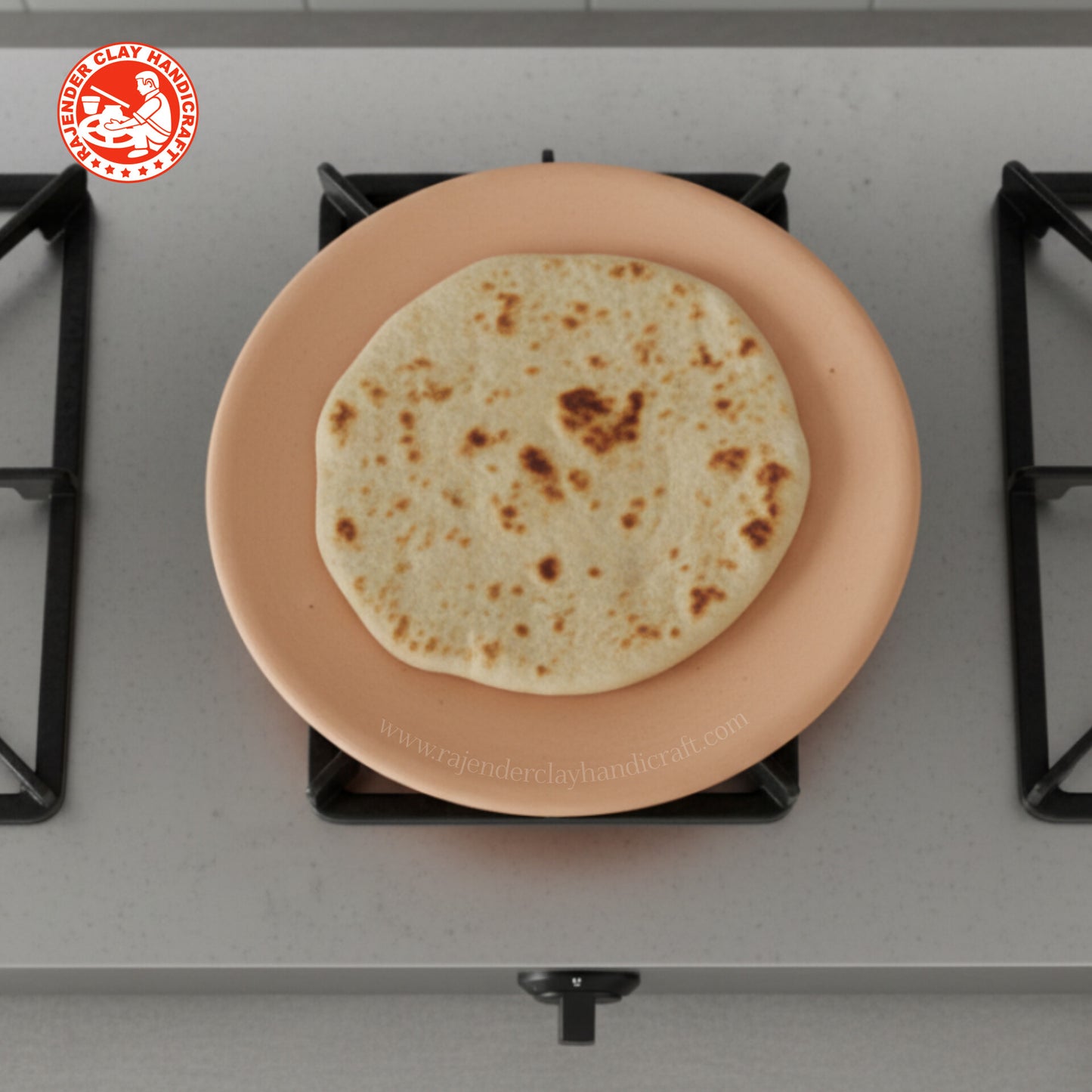 Handcrafted Clay Mitti Tawa by Rajender Clay Handicraft | Eco-Friendly Non-Stick Earthen Cookware | Perfect for Roti, Paratha, Dosa, Chapati | Traditional, Natural & Sustainable