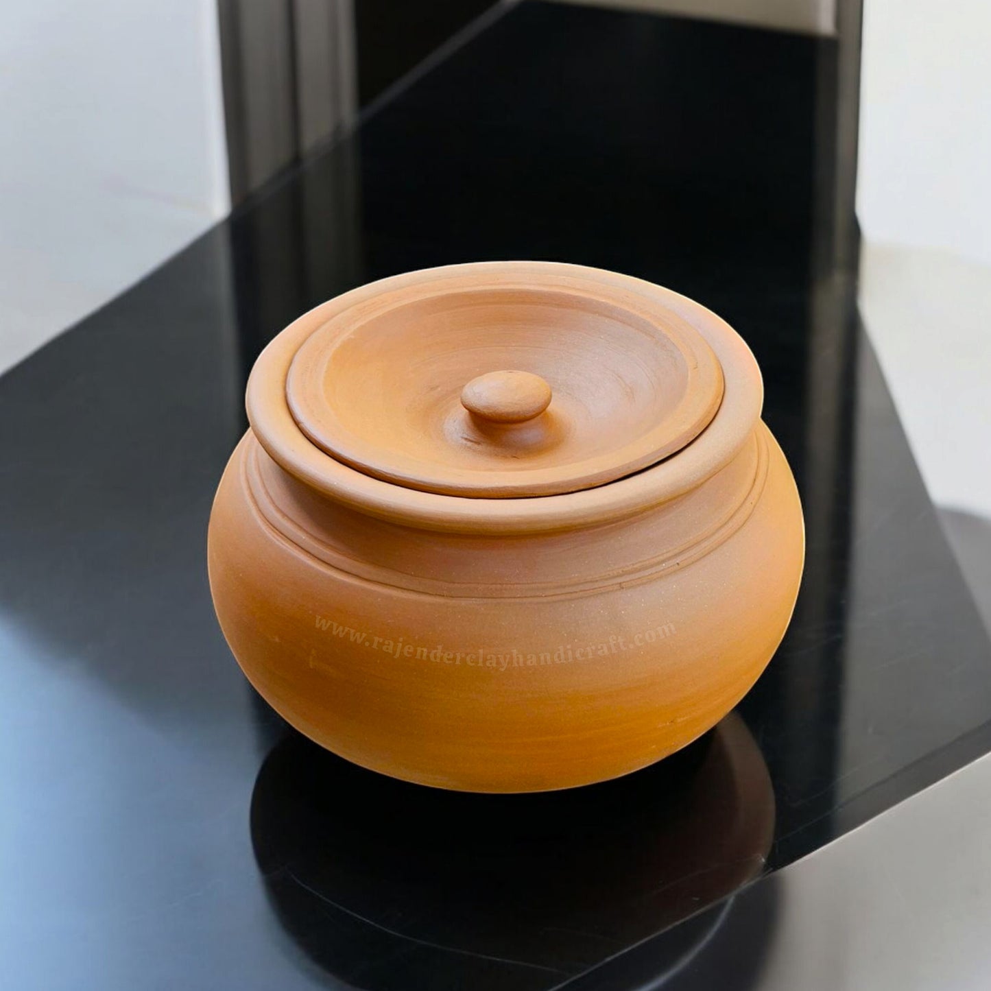 Mitti Handi for Multipurpose Cooking | Handmade Clay Pot for Gas & Microwave | Traditional Earthen Cookware by Rajender Clay Handicraft