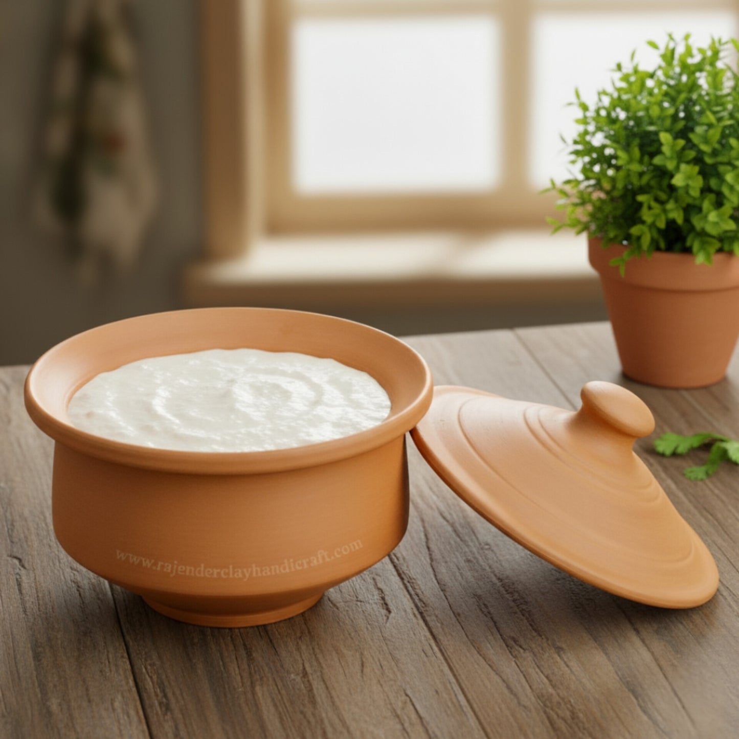 Premium 100% Natural Unglazed Terracotta Mitti Pot | Toxin-Free Multipurpose Earthen Handi for Healthy Ambali Fermentation, Traditional Thick Curd Making, Rice Pulav & Authentic Food Serving Bowl