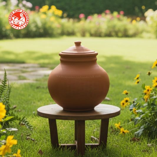 Mitti Gol Matka for Water – Handmade Eco-Friendly Clay Water Pot by Rajender Clay Handicraft