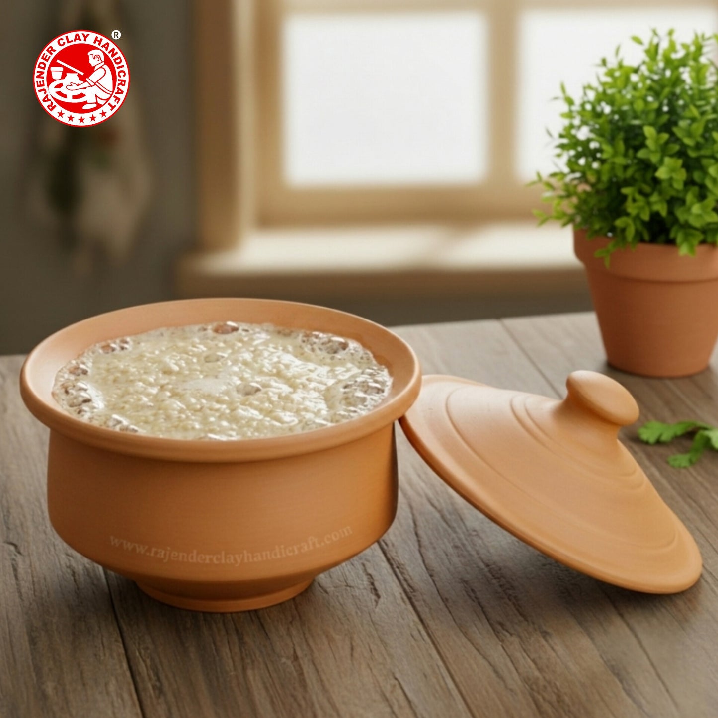 Premium 100% Natural Unglazed Terracotta Mitti Pot | Toxin-Free Multipurpose Earthen Handi for Healthy Ambali Fermentation, Traditional Thick Curd Making, Rice Pulav & Authentic Food Serving Bowl