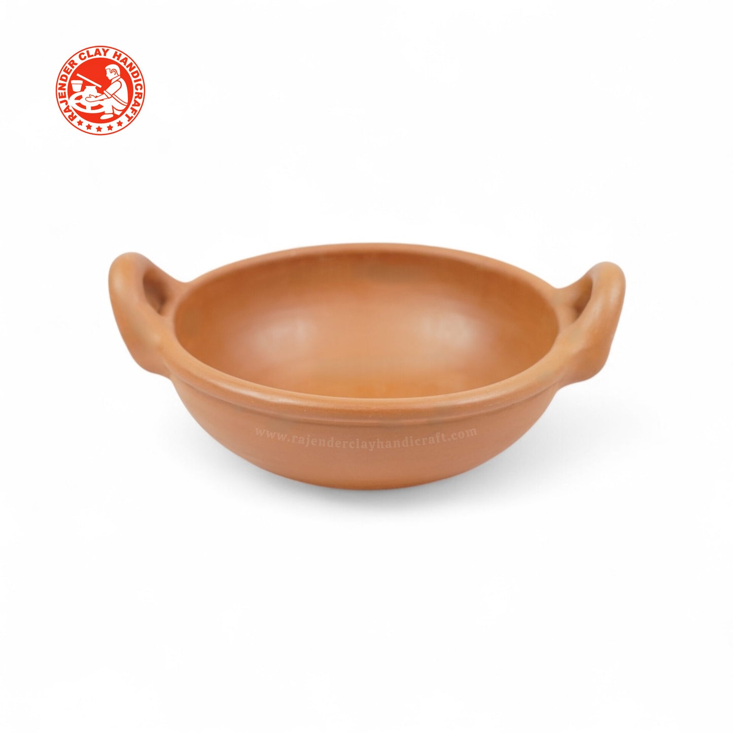 Indian Clay Wok Kadhai | 100% Pure Handmade Earthen Cookware for Healthy Cooking | Traditional Mitti Kadhai by Rajender Clay Handicraft
